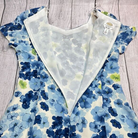 Talbots Women's Dress Lined PURE SILK Floral Long Sleeveless Maxi Sz 10 Y2K 90's - Picture 5 of 7